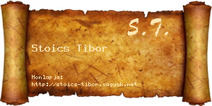 Stoics Tibor névjegykártya